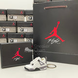 Nike Air Jordan 4 Retro White Cement (2016) 3D Mini Sneaker Keychain Shoe Keyring