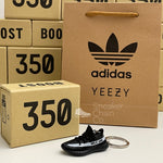 Adidas Yeezy Boost 350 V2 "Oreo" Core Black White 3D Mini Sneaker Keychain Shoe Keyring