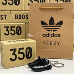 Adidas Yeezy Boost 350 V2 "Oreo" Core Black White 3D Mini Sneaker Keychain Shoe Keyring