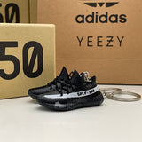 Adidas Yeezy Boost 350 V2 "Oreo" Core Black White 3D Mini Sneaker Keychain Shoe Keyring