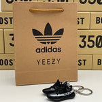 Adidas Yeezy Boost 350 V2 "Oreo" Core Black White 3D Mini Sneaker Keychain Shoe Keyring