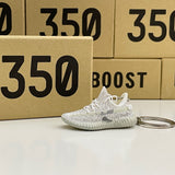 Adidas Yeezy Boost 350 V2 Yeshaya White Reflective 3D Mini Sneaker Keychain Shoe Keyring