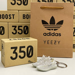 Adidas Yeezy Boost 350 V2 Yeshaya White Reflective 3D Mini Sneaker Keychain Shoe Keyring