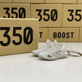 Adidas Yeezy Boost 350 V2 Yeshaya White Reflective 3D Mini Sneaker Keychain Shoe Keyring