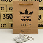 Adidas Yeezy Boost 350 V2 Yeshaya White Reflective 3D Mini Sneaker Keychain Shoe Keyring