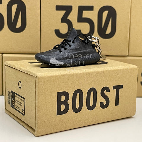 Adidas Yeezy Boost 350 V2 Static Black Reflective 3D Mini Sneaker Keychain Shoe Keyring