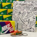 Nike SB Dunk Low x Grateful Dead Bears Orange 3D Mini Sneaker Keychain Shoe Keyring