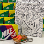 Nike SB Dunk Low x Grateful Dead Bears Orange 3D Mini Sneaker Keychain Shoe Keyring