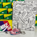 Nike SB Dunk Low x Grateful Dead Bears Pink 3D Mini Sneaker Keychain Shoe Keyring