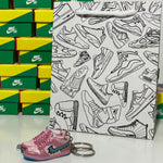 Nike SB Dunk Low x Grateful Dead Bears Pink 3D Mini Sneaker Keychain Shoe Keyring