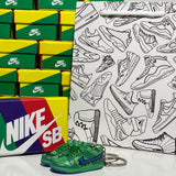 Nike SB Dunk Low x Grateful Dead Bears Green 3D Mini Sneaker Keychain Shoe Keyring